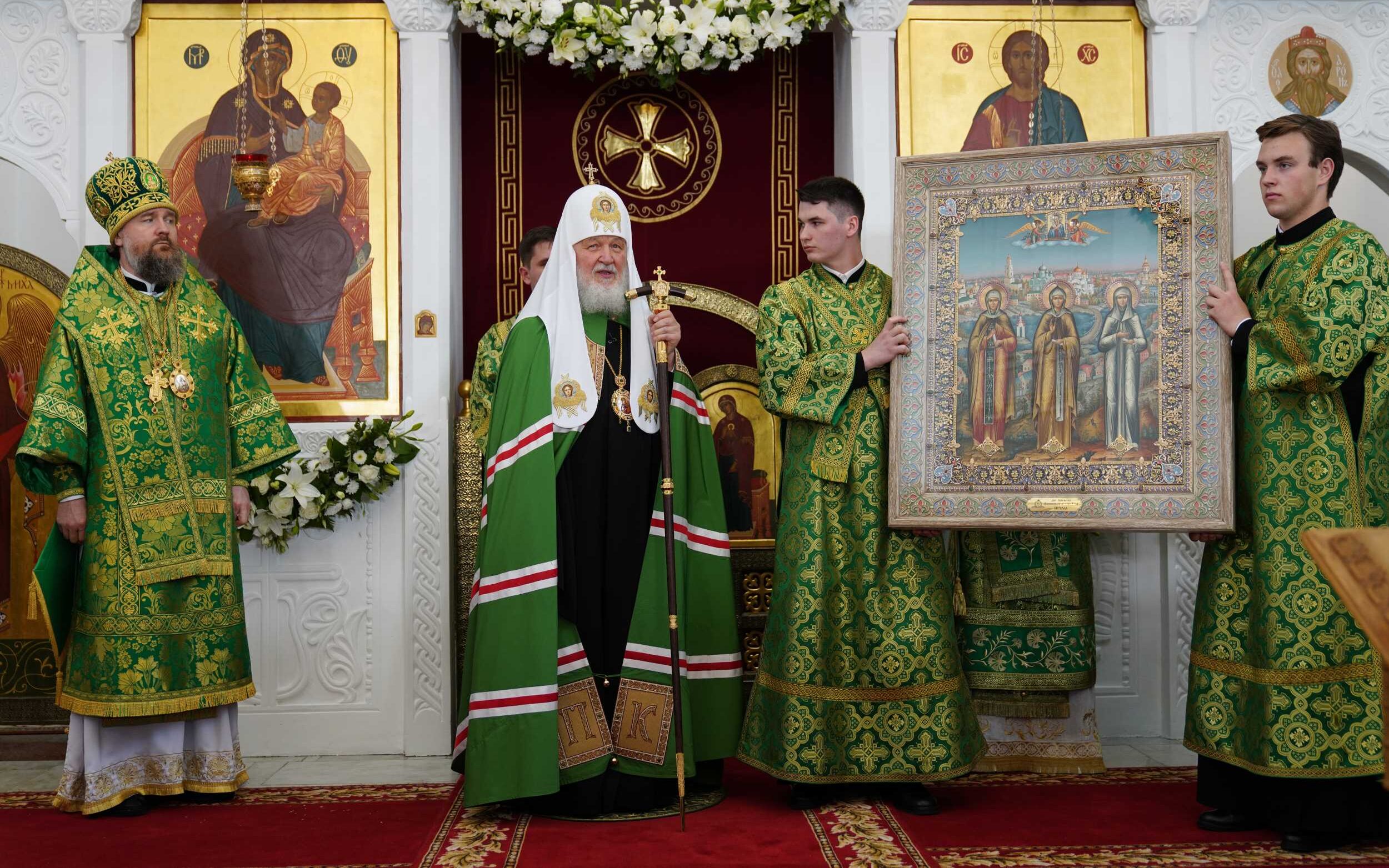 В день памяти преподобной Евфросинии, игумении Полоцкой, Патриарх Кирилл прибыл в Полоцк