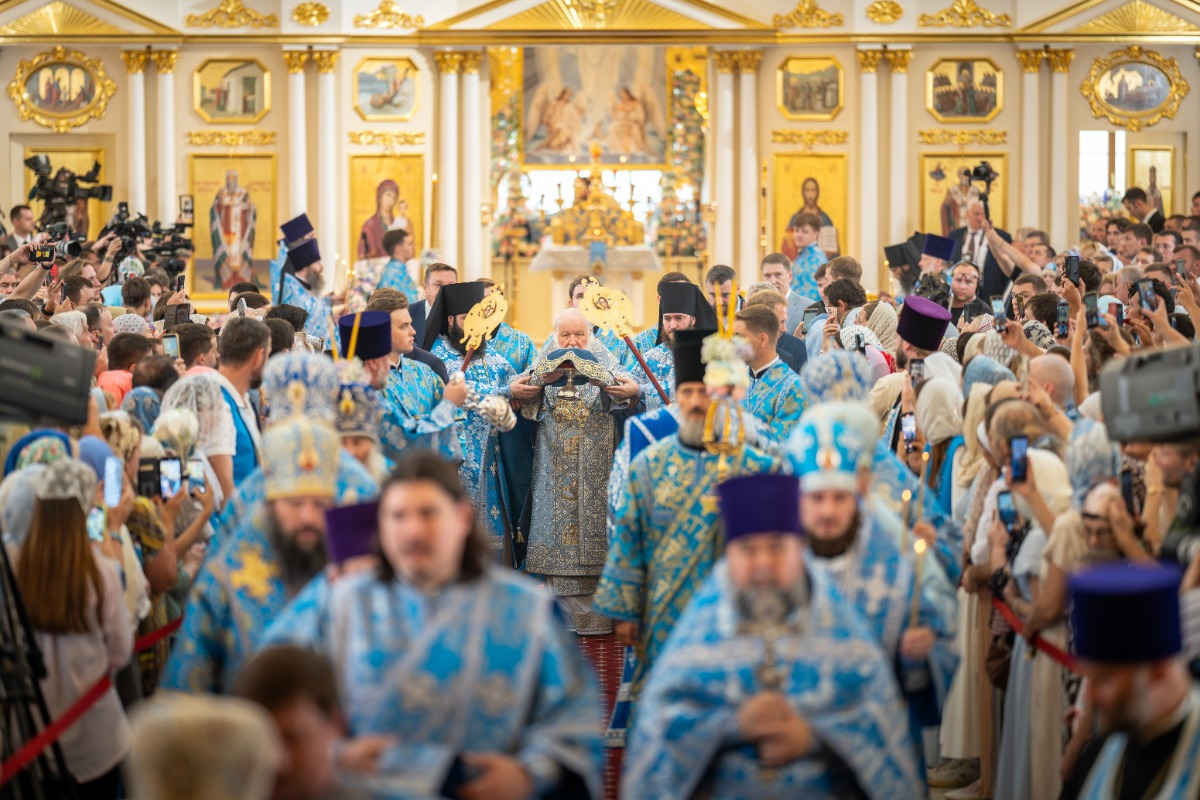 Святейший Патриарх Кирилл освятил храм в честь Тульского образа святителя Николая Чудотворца в Казанском Богородицком монастыре