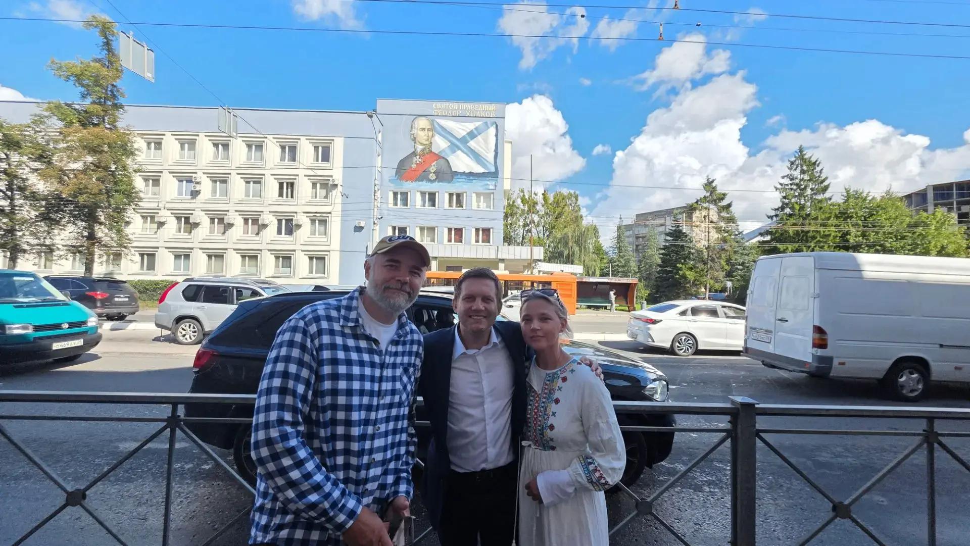 В Калининграде освятили мурал с изображением Святого Праведного Феодора Ушакова